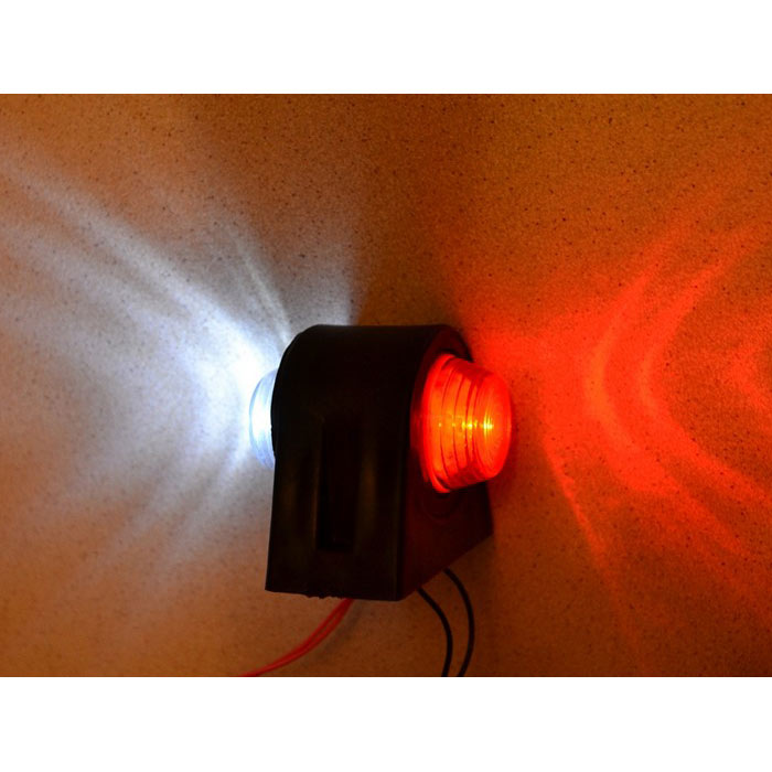 Малък LED токос, бяло/червено - 24V