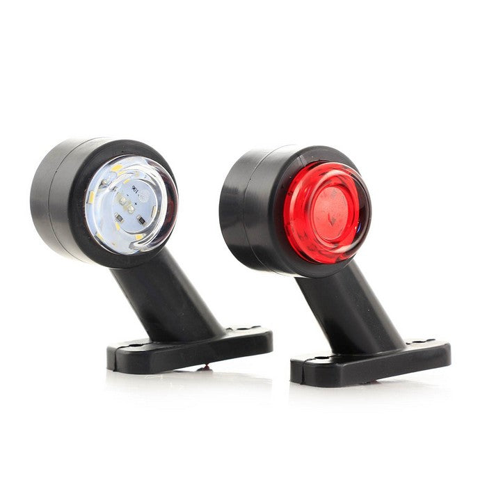 LED мини косо рогче, червено/бяло - 12/24V