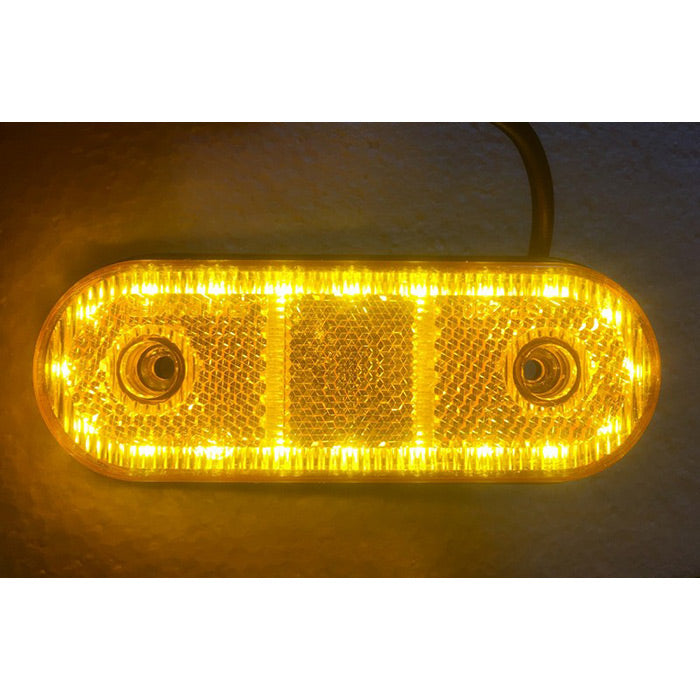 LED габаритна лампа овал 20 LED жълта 24V без подложка