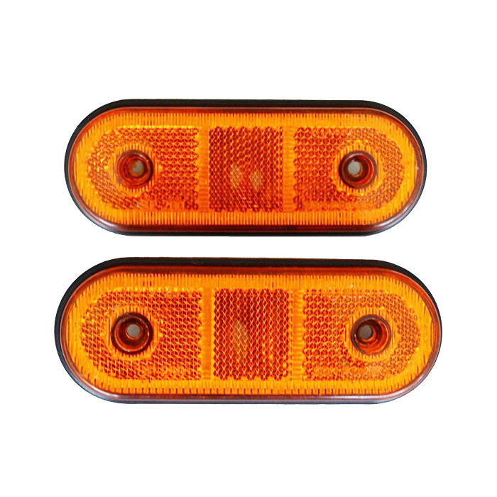 LED габаритна лампа овал 20 LED жълта 24V без подложка