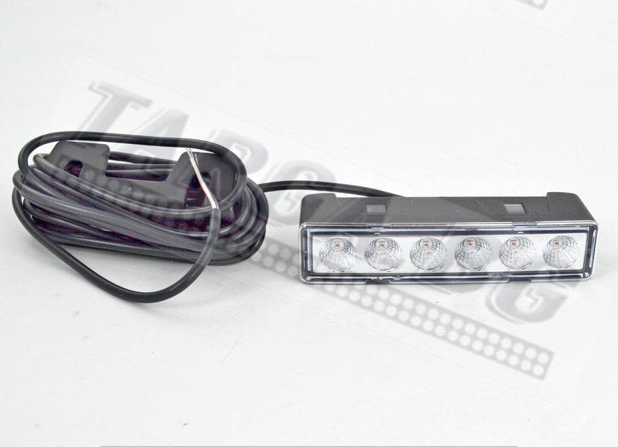 LED червена warning мигаща лампа (стоп), прозрачно стъкло, 3 функции