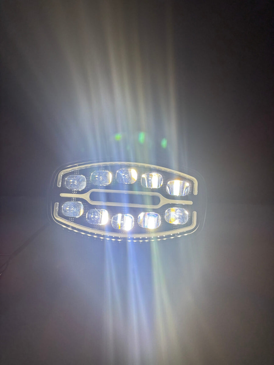 Овален LED фар с 10 диода 10-60V, дневна жълта/бяла светлина, тип Hella