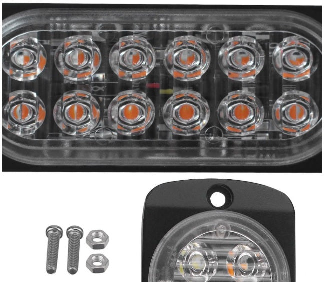 12 LED ЛЕД Аварийна Лампа За Пътна Помощ, Жълта Блиц Светлина, Мигаща