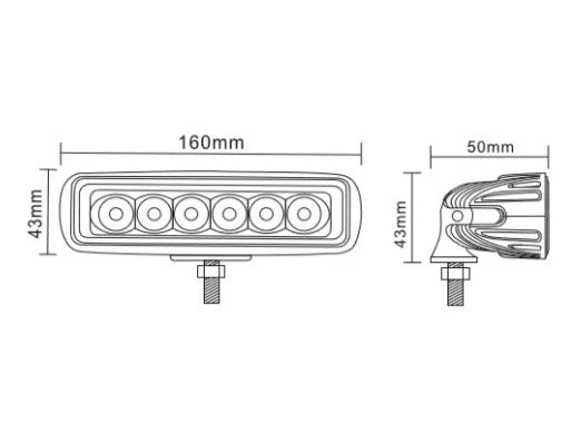 Универсален 54W Лед LED Халоген Фар Работна Лампа 12V - 24V с мигач бяло - оранжева светлина за автомобил офроуд бус ван камион
