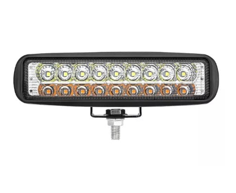 Универсален 54W Лед LED Халоген Фар Работна Лампа 12V - 24V с мигач бяло - оранжева светлина за автомобил офроуд бус ван камион