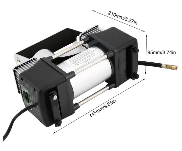 Компресор За Помпане На Гуми Двубутален Двуцилиндров Метален 12V 20A