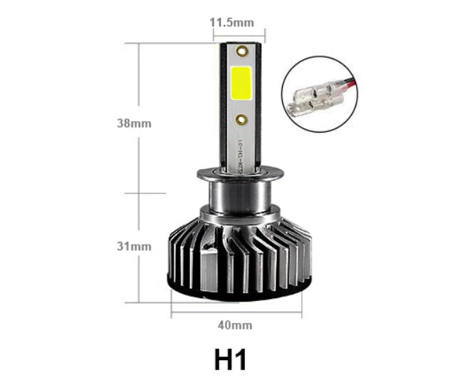 Комплект Умалени Mини LED Крушки H1 12V 24V 72W 10000lm За Фарове Canbus без Грешки