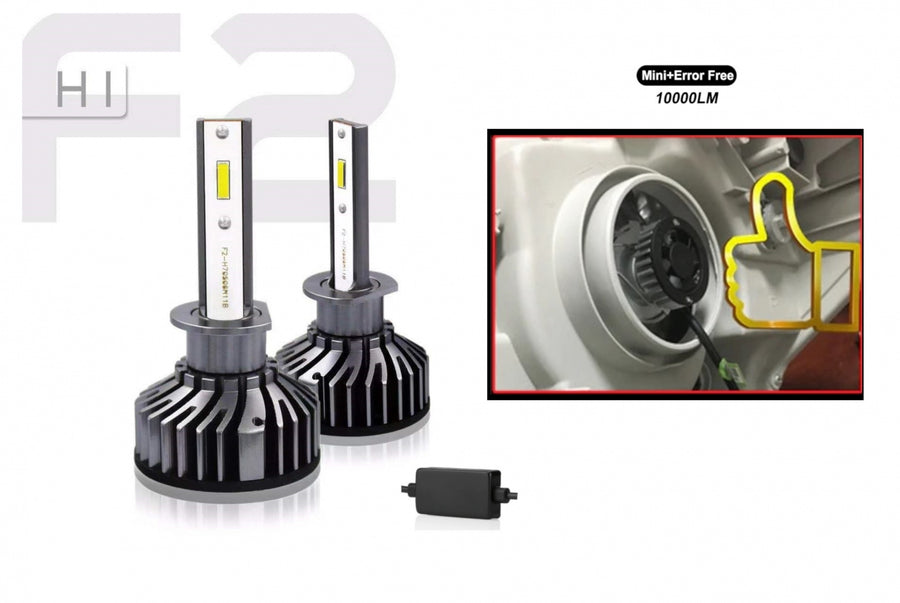 Комплект Умалени Mини LED Крушки H1 12V 24V 72W 10000lm За Фарове Canbus без Грешки