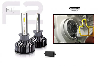 Комплект Умалени Mини LED Крушки H1 12V 24V 72W 10000lm За Фарове Canbus без Грешки