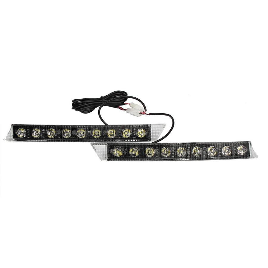Комплект Извити За Броня Предни Мощни 9 Led Лед Диодни Дневни Светлини 12V 54W
