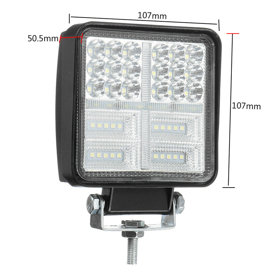 Универсален 162W Лед LED Халоген Фар Работна Лампа 12V - 24V бяла светлина + габаритна оранжева светлина за автомобил офроуд бус ван камион