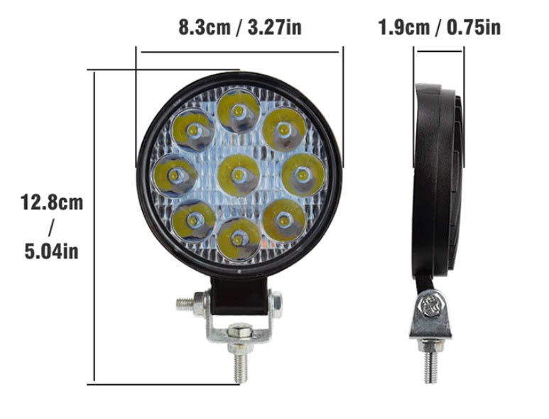 Комплект от 2бр. Мини Лед LED Диоден Фар Халоген Дневни Светлини 12V - 24V за автомобил офроуд бус ван камион