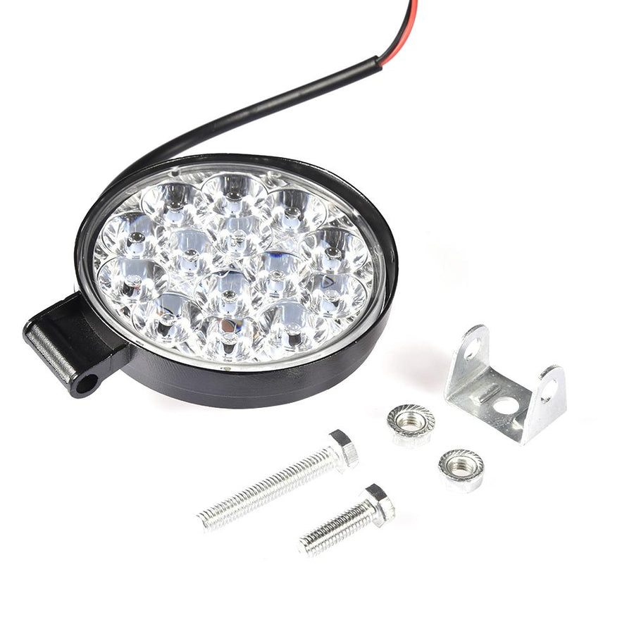 Комплект от 2бр. 42W Мини Лед LED Диоден Фар Халоген Дневни Светлини 12V - 24V за автомобил офроуд бус ван камион