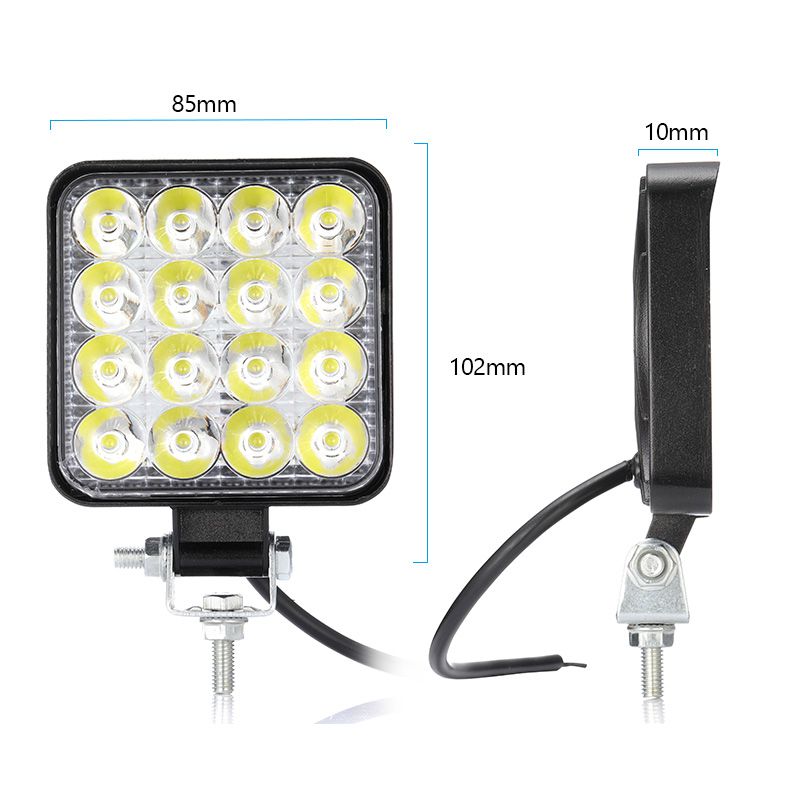 Комплект от 2бр. 48W Мини Лед LED Диоден Фар Халоген Дневни Светлини 12V - 24V за автомобил офроуд бус ван камион