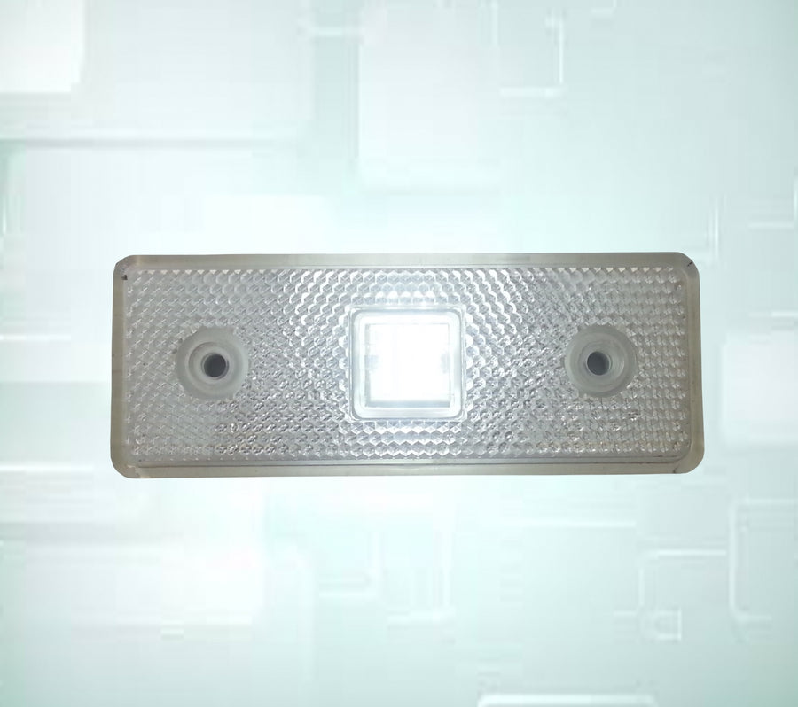 12V Диоден 4 LED ЛЕД Маркер габарит токос светлина за камиони бус ван ремарке каравана - 110 мм х 40 мм - бял MAR030