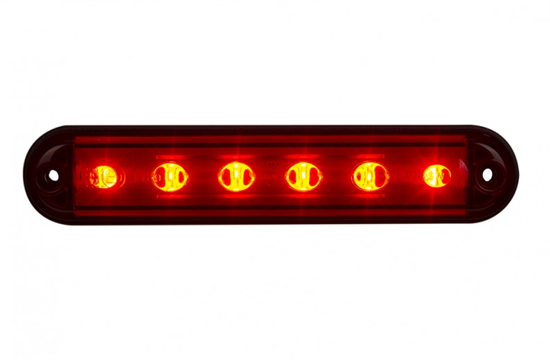 Универсален червен LED габарит с 6 диода, тип трети стоп.