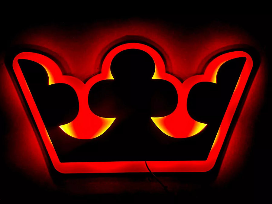 Огледална табела Корона/Crown 12/24V, червена, МАТ, 59х32 см