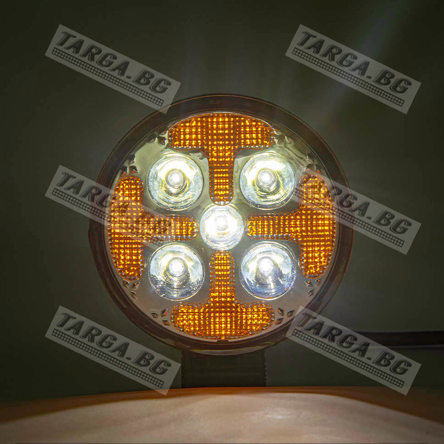 LED халоген + мигач, кръгъл - Комбо