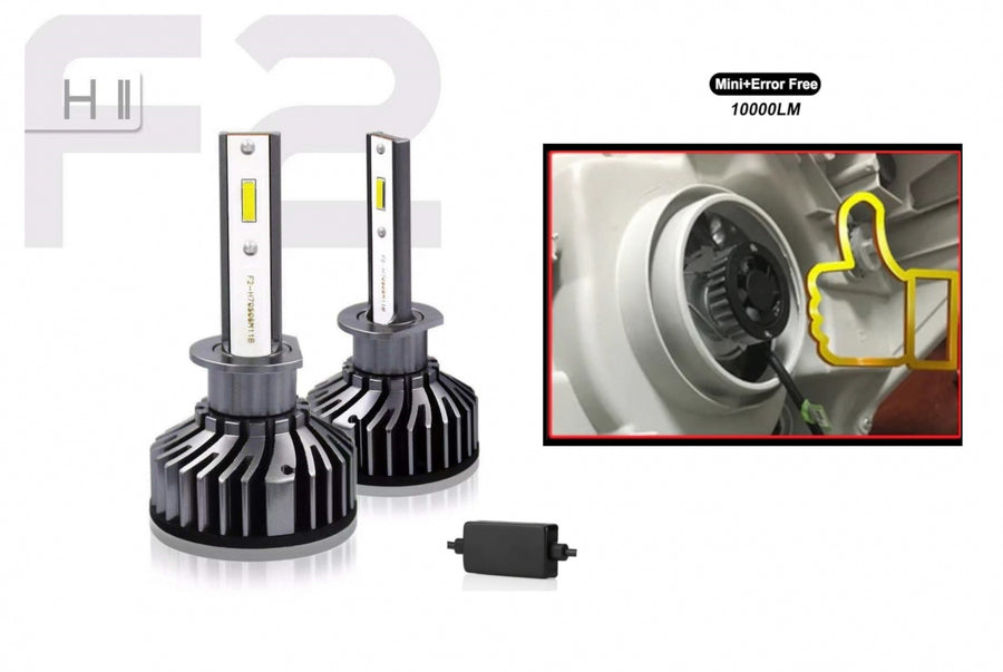 Комплект Умалени Мини LED Крушки H8 H9 H11 12V 24V 72W 10000lm За Фарове Canbus без Грешки