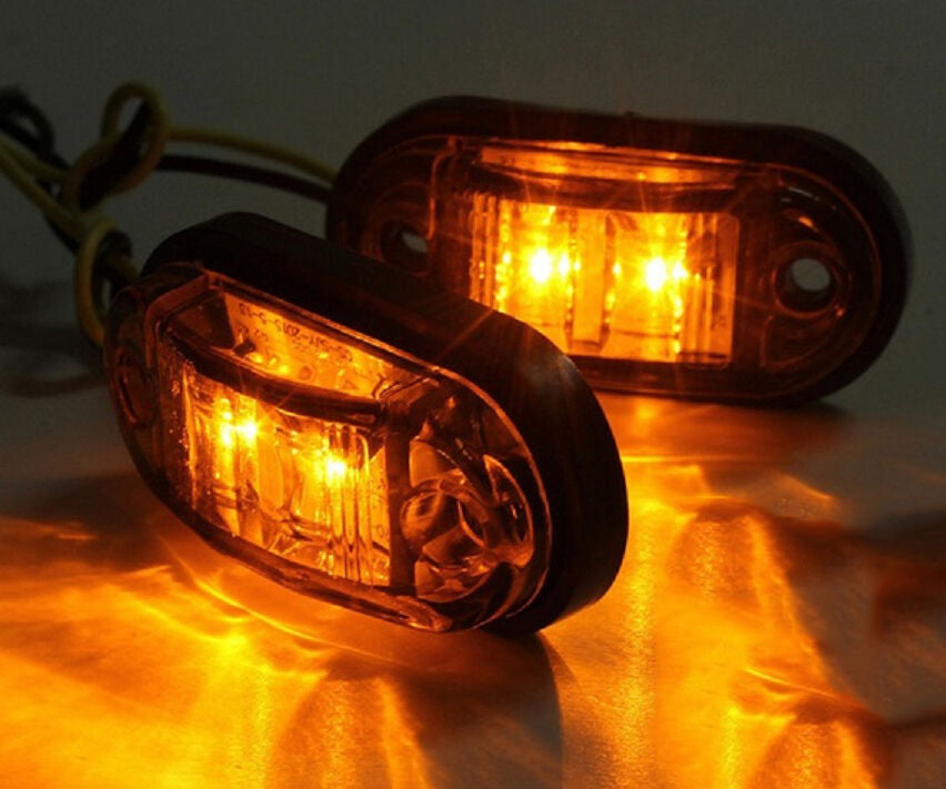 1 Брой 12V Оранжев Led Лед Диоден Маркер Габарит Токос за Бус Камион Ремарке