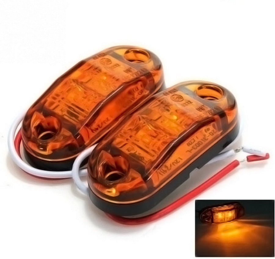 1 Брой 12V Оранжев Led Лед Диоден Маркер Габарит Токос за Бус Камион Ремарке