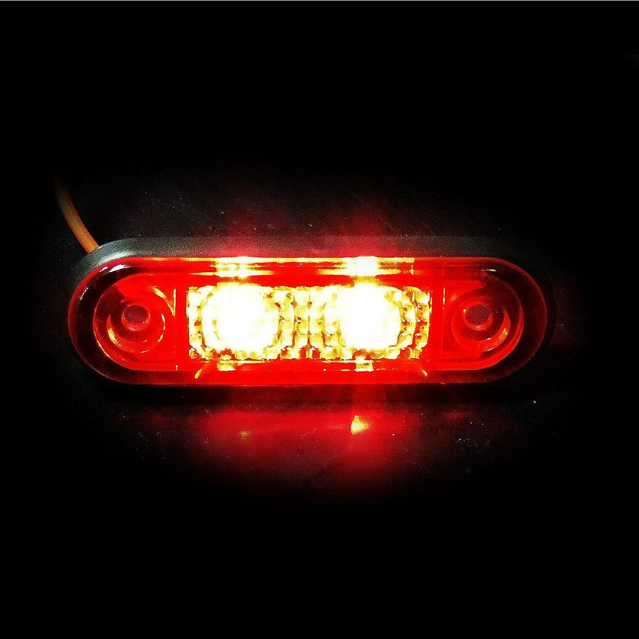 ЧЕРВЕН LED Заден Маркер Токос Габарит за Бус Платформа Камион Ремарке Автобус - 75 мм х 22мм - 12V