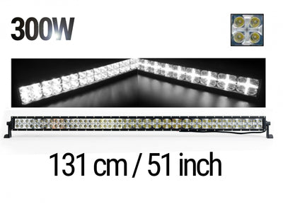 LED Bar 131 см – ЛЕД Диоден Бар Прожектор с дневна светлина CROSS DRL 300W, 12V/24V с 2 режима на работа