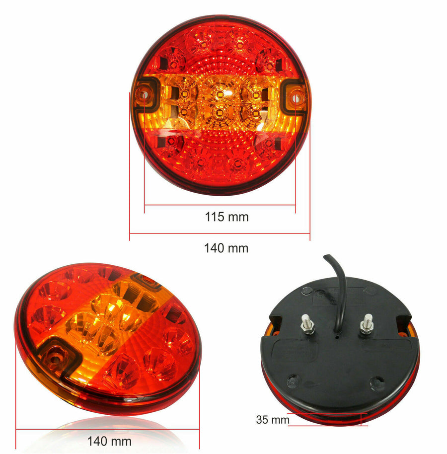 LED Диоден Стоп Тип Хамбургер, Slim, Ø14cm, 12V-24V, За Камион, Ремарке, Бус , Каравана, Кемпер