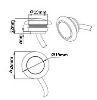 Бял LED Габарит, Тип Копче, Маркер, Токос - 12V