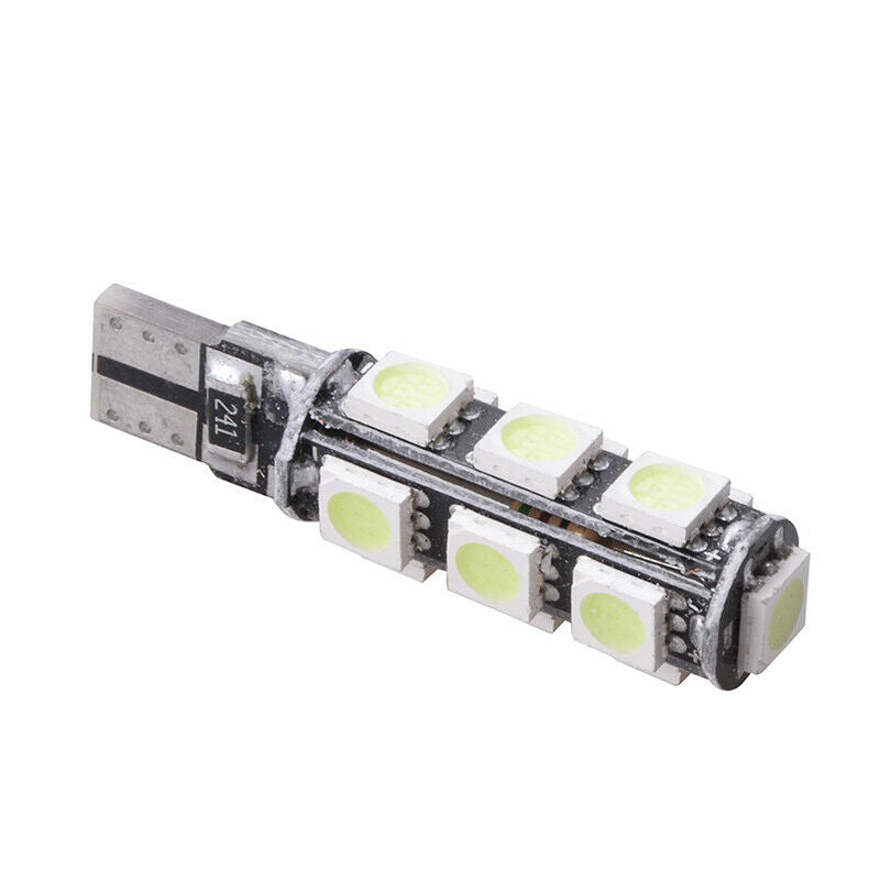 LED Лед Диодни Крушки За Габарит, Т10 W5W, 13 SMD, 12V, Бяла, Canbus - Error free , Без грешки