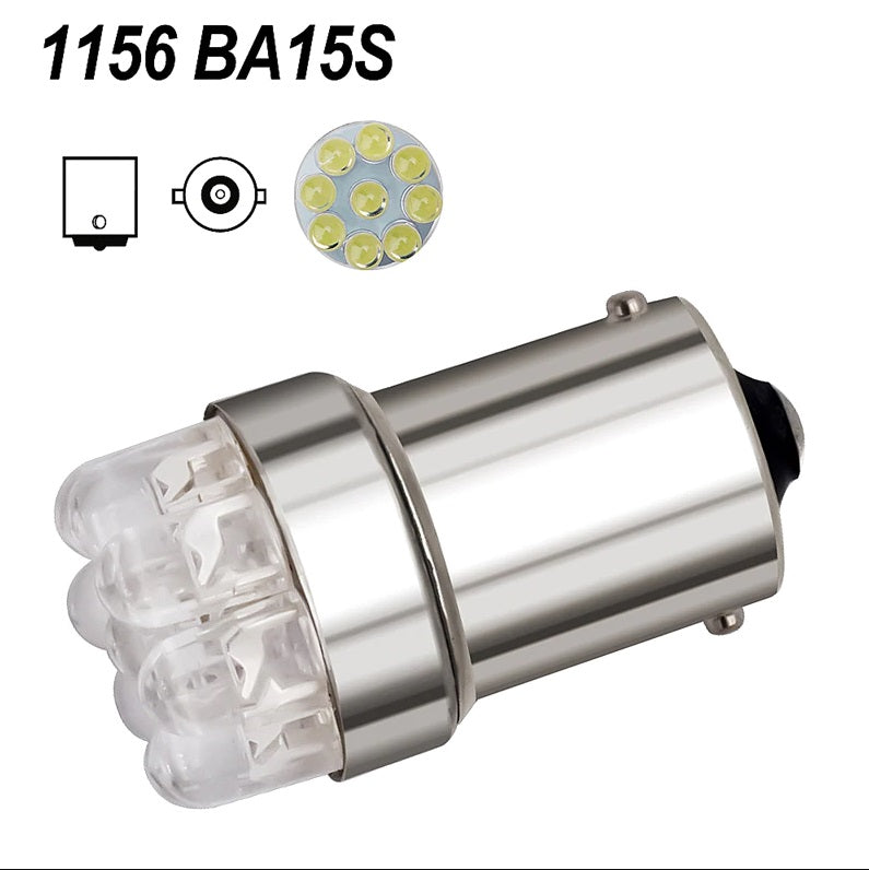 LED Лед Крушки, Mигач, Стоп, Габарит, Халоген, 9 LED, 1156 BA15S (P21W) ,12V, Бяла, Оранжева, Червена