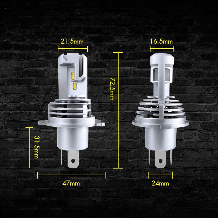 Комплект Умалени Мини LED Диодни Крушки М3 H4 9V 12V 24V 50W 5000lm