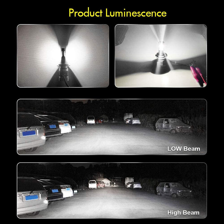 Комплект Умалени Мини LED Диодни Крушки М3 H4 9V 12V 24V 50W 5000lm