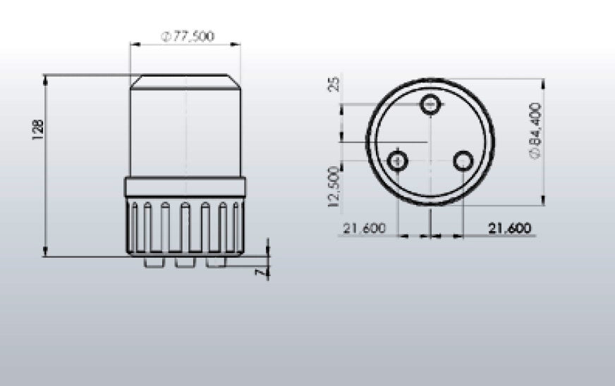 Въртяща Сигнална Аварийна Оранжева Лампа Маяк с Крушка 24V, Ø 84.4mm