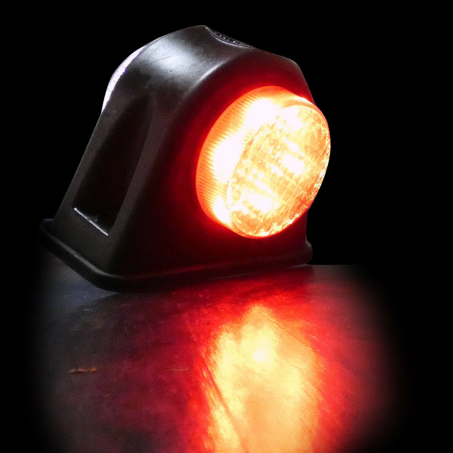 2 броя - 24V LED Гумени Диодени Странични Маркери Рогчета Светлини За Камион Ремарке Платформа Бяло Червено