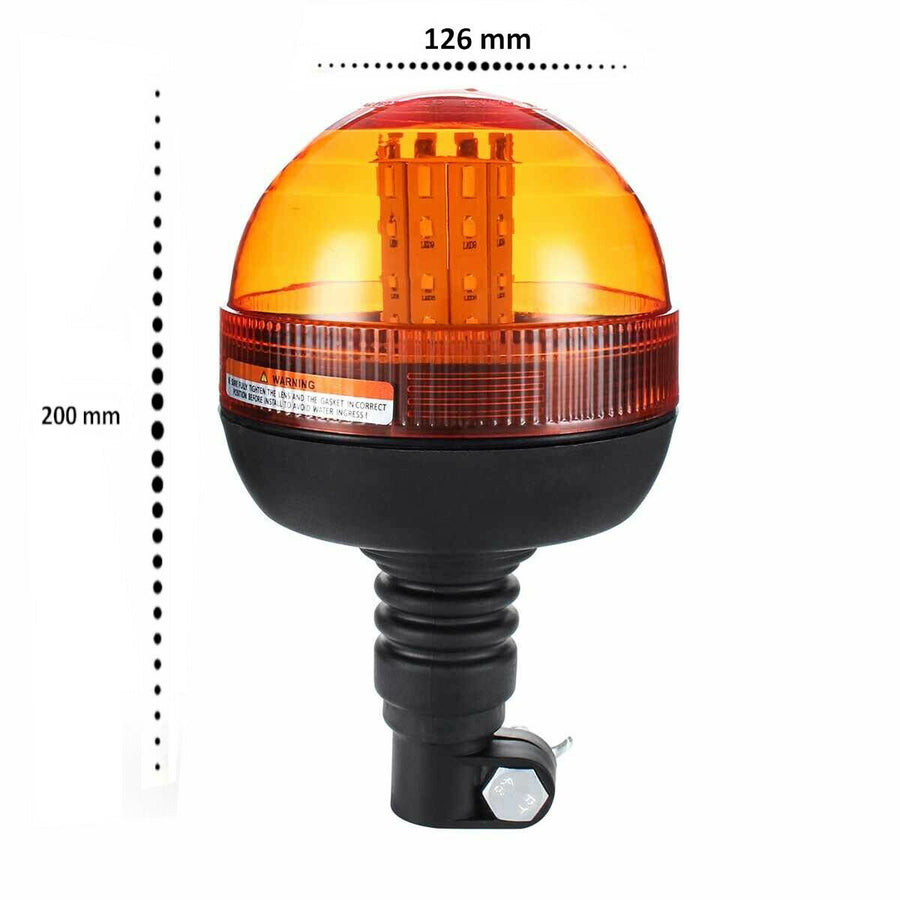 LED Аварийна, Сигнална Лампа, 40 Диода, 3 Режима На Светлина, Маяк, Буркан, Оранжева, Жълта, 12V - 24V, Е-Mark E9