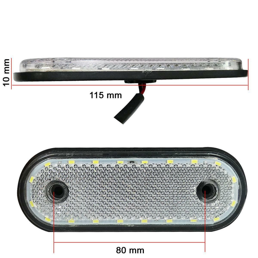 LED Габарит, Маркер, Токос - Бял, Червен, Жълт, 20 Диода - 12V - 24V - за камион бус, ван, каравана, платформа, кемпер