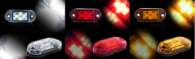 LED Габарит, Бял, Червен, Жълт, Маркер, 4 SMD Диода, 12V - 24V