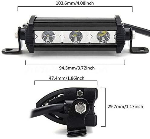 11 См Мощен LED бар с насочена Spot светлина 9W 3 LED 12V 24V За Мотор, АТВ, Джип, 4х4, Offroad, Камион