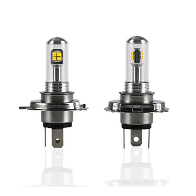 Комплект от 2 броя ЛЕД LED крушки за фарове H4 Х4 HS1 12V-24V Бели 6000k