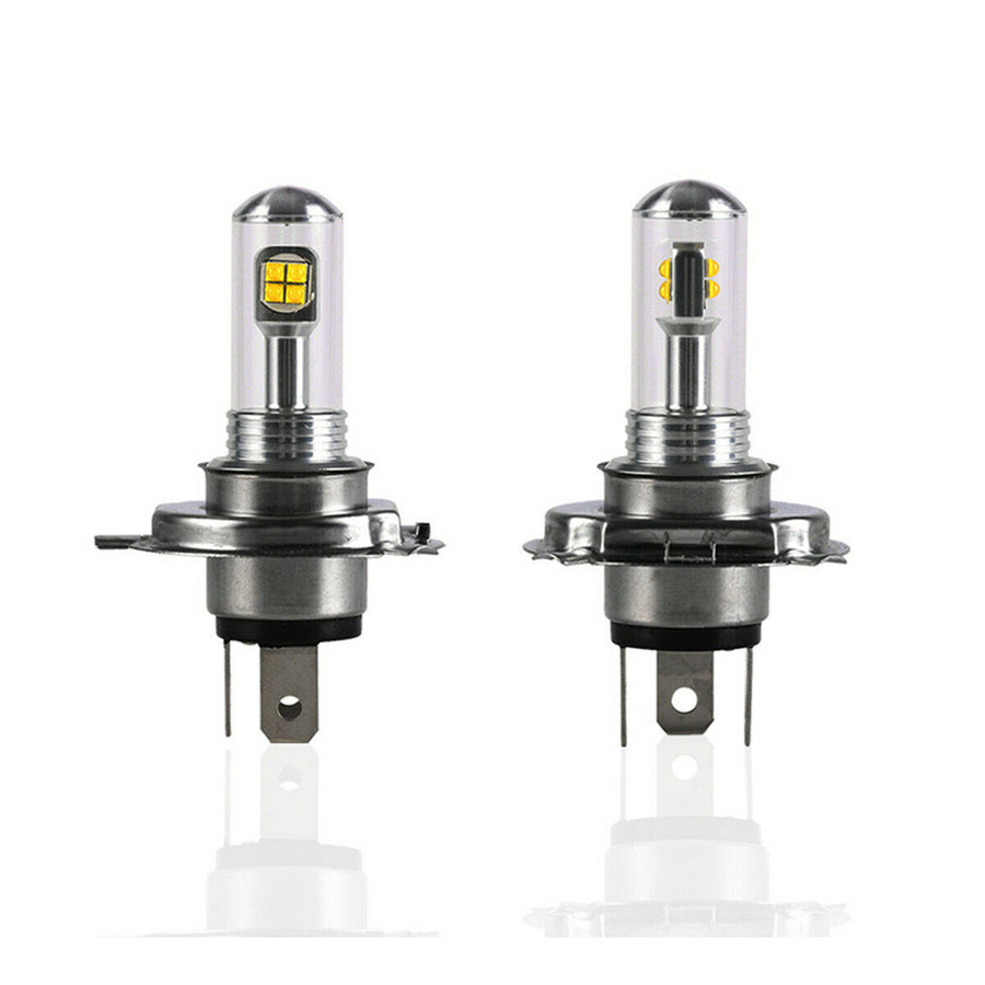 Комплект от 2 броя ЛЕД LED крушки за фарове H4 Х4 HS1 12V-24V Бели 6000k