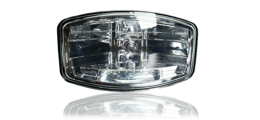 Комплект от 2 броя Халогени Фарове 12V-24V с крушка H7 + 6 ЖЪЛТИ LED габаритни светлини За Камион Трактор Багер Земеделски Машини и др.