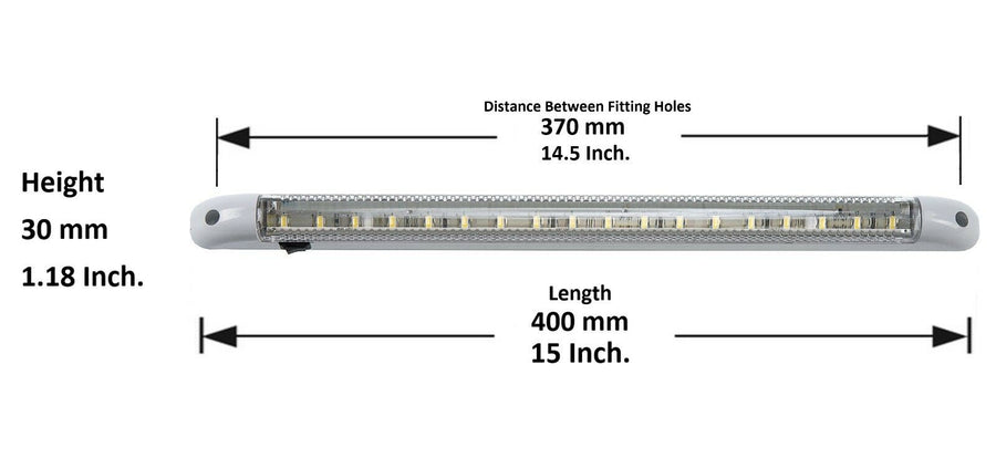 LED Интериорна Лампа, Тръба, 40см, Зелена Светлина, 24V, За Бус, Камион и др.