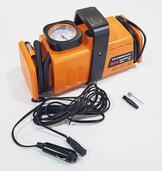Компресор за помпане на гуми 10 Bar 12V и 220V подходящ за автомобили бусове джипове скутери велосипеди и др.