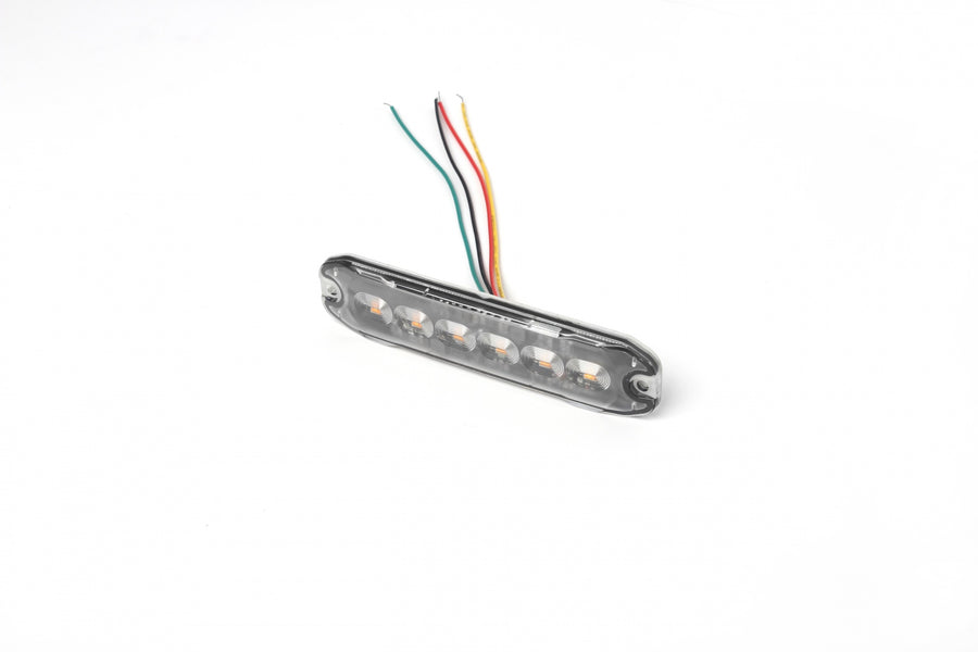 6 LED Жълта Аварийна Лампа Блиц Светлина Мигаща За Пътна Помощ Платформа и др. 10W с 8 режима 8х3 cm. 12-24V