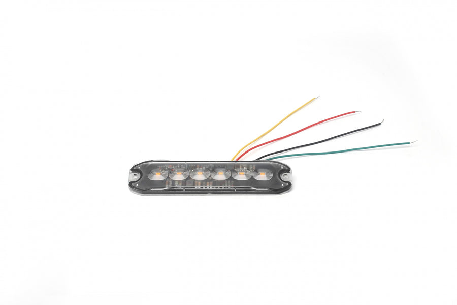 6 LED Жълта Аварийна Лампа Блиц Светлина Мигаща За Пътна Помощ Платформа и др. 10W с 8 режима 8х3 cm. 12-24V