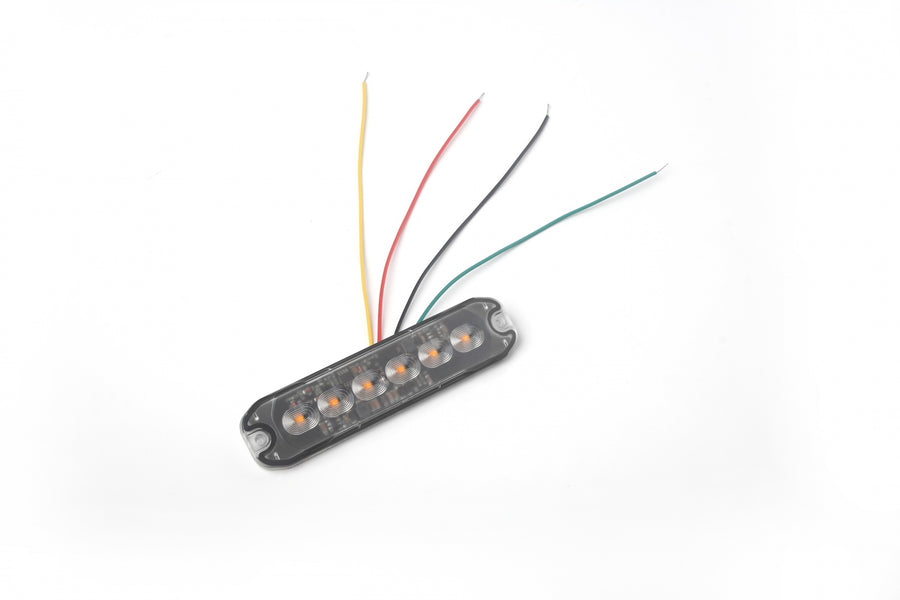 6 LED Жълта Аварийна Лампа Блиц Светлина Мигаща За Пътна Помощ Платформа и др. 10W с 8 режима 8х3 cm. 12-24V