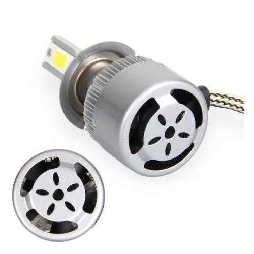 Комплект от 2 броя LED диодни крушки за фар фарове H4 12V 36W