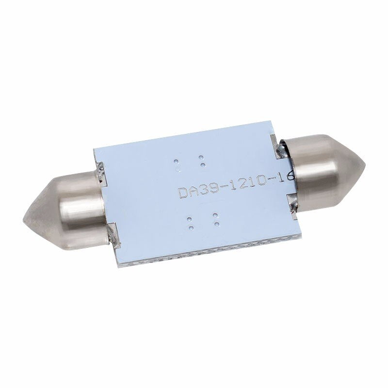 Комплект от 2 броя LED Лед Диодни Крушки 16 SMD 5050 36мм 12V Бяла Светлина в блистер
