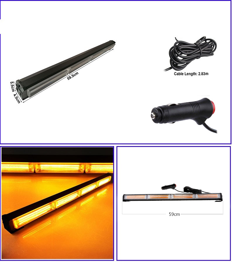 59см LED Блиц Бар 72W 12V / 24V с 9 Режима - Сигнална Аварийна Лампа за Пътна Помощ, Репатрак, Платформа и Камион